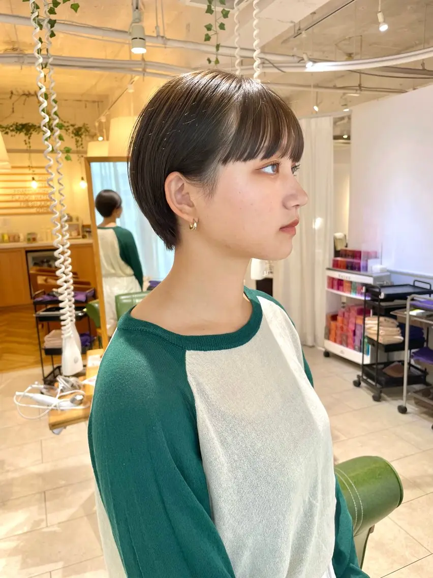 ショート カラー カット ヘアカラー トリートメント くがれいじ 梅田/ショート/ボブのヘアスタイル