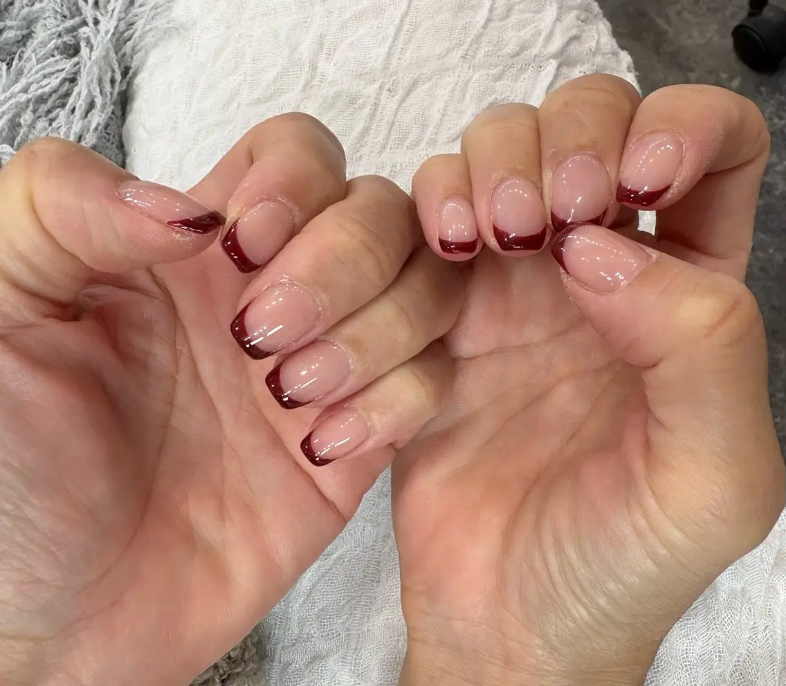 ネイル フレンチネイル 赤色 n shihoのネイルデザイン