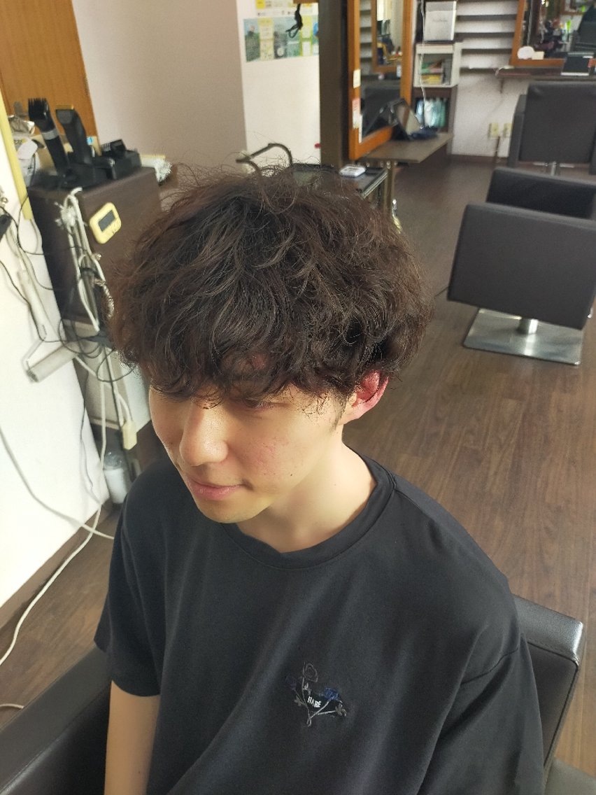 パーマ メンズ ショート マッシュ カット パーマ トリートメント 大城正樹 Cecil HAIRのヘアスタイル
