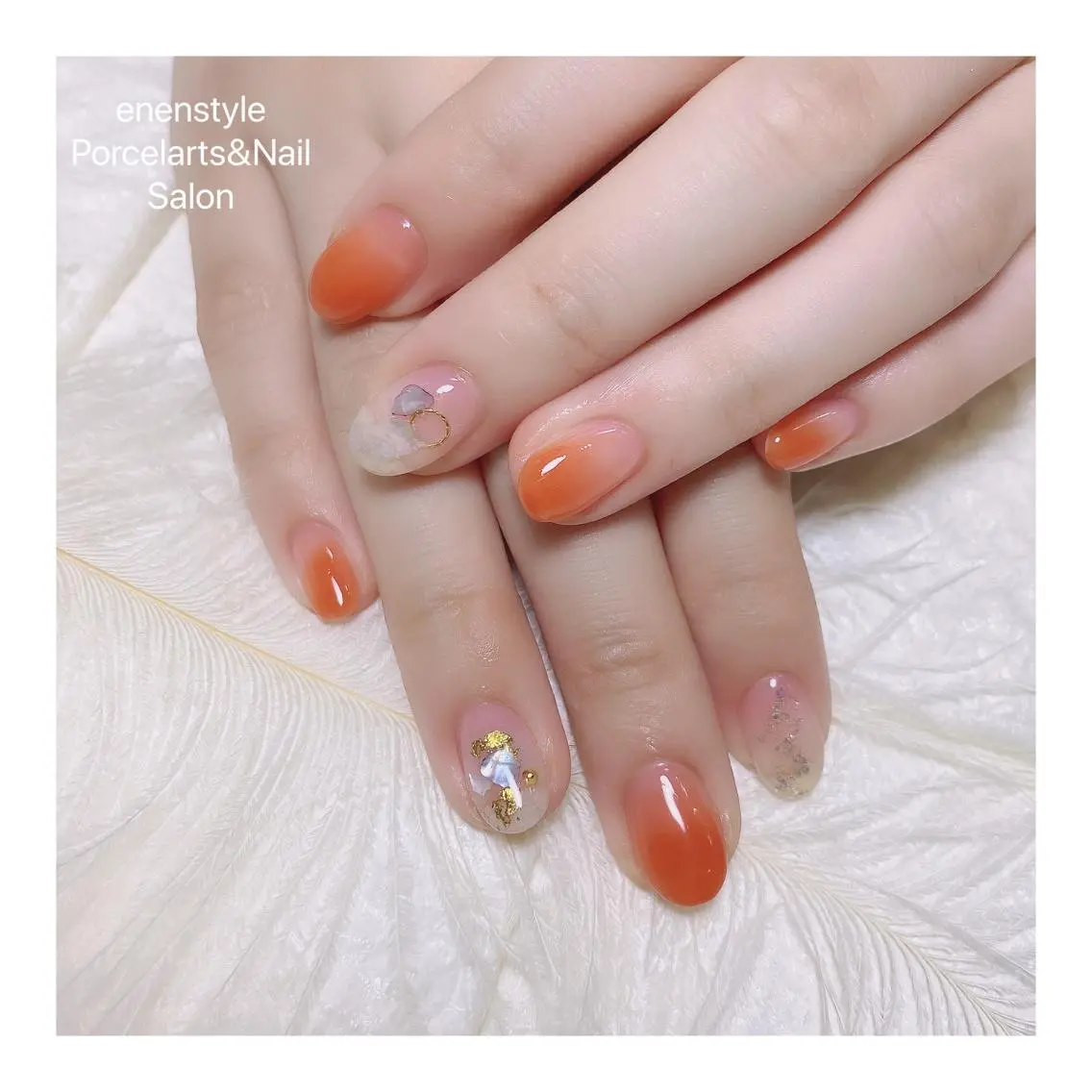 ミディアム ネイル ハンドネイル 🐾enen style 🐾のネイルデザイン