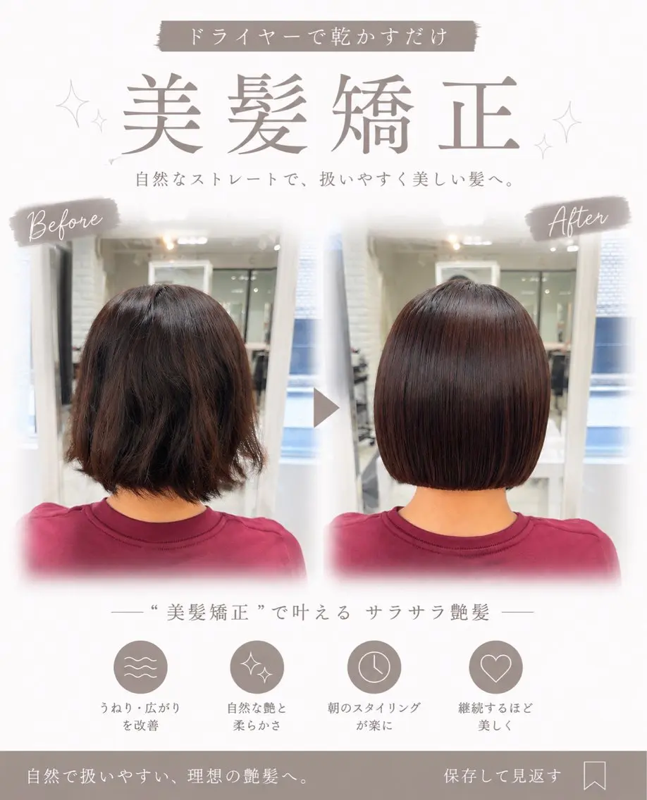 ミディアム パーマ 似合わせカット 縮毛矯正 カット 縮毛矯正 トリートメント 縮毛矯正指名No.1 艶カラー/SHIMAのヘアスタイル