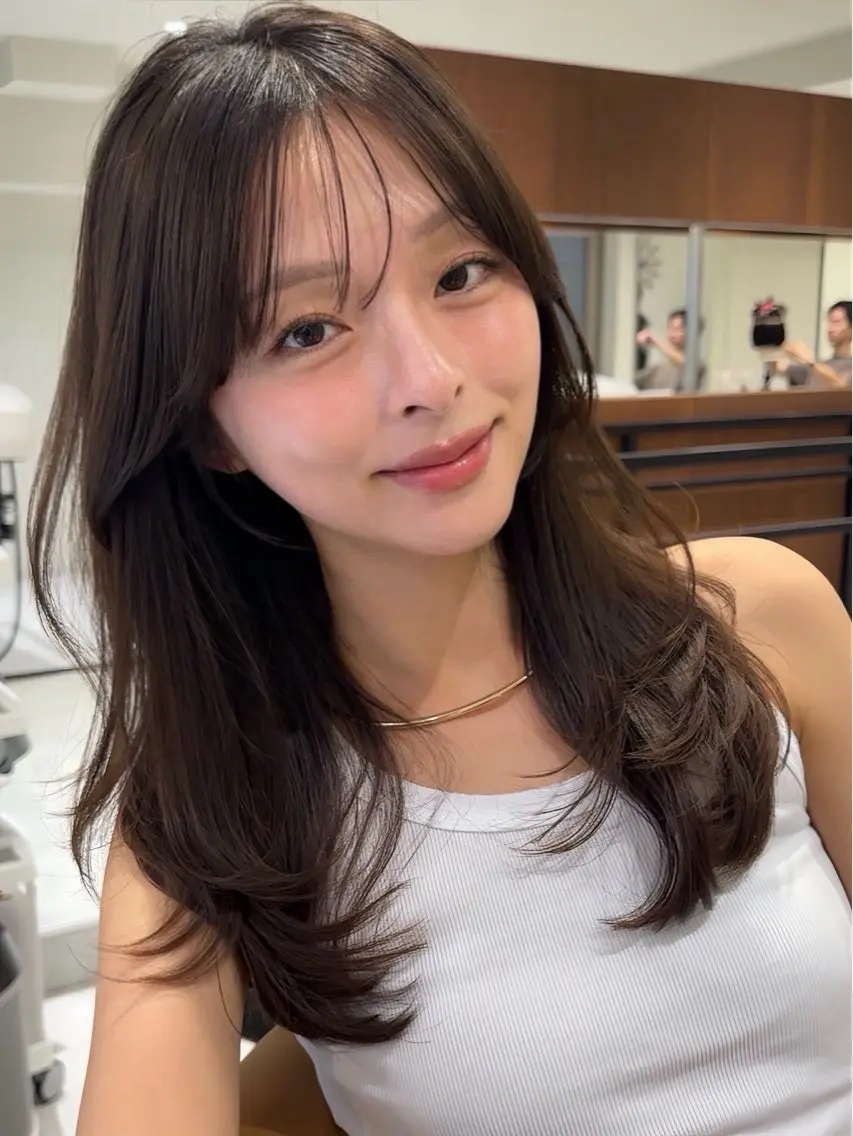 セミロング カラー ヘアアレンジ 縮毛矯正 🫧透明感カラー/ Wカラー🫧namiのヘアスタイル