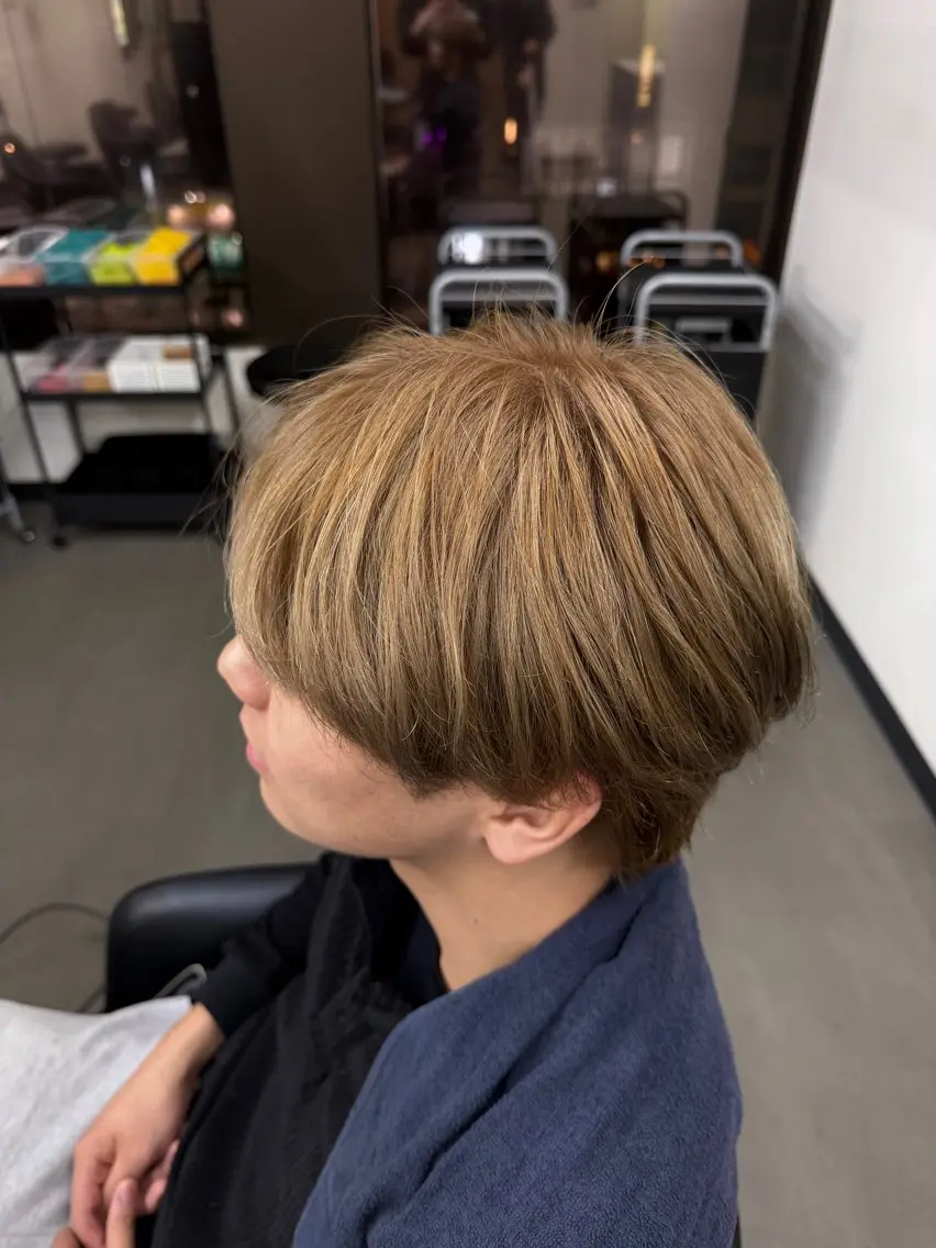 ショート カラー メンズ ブラウンカラー マロンブラウン ヘアカラー ウチダ🦖 メンズヘア特化のヘアスタイル