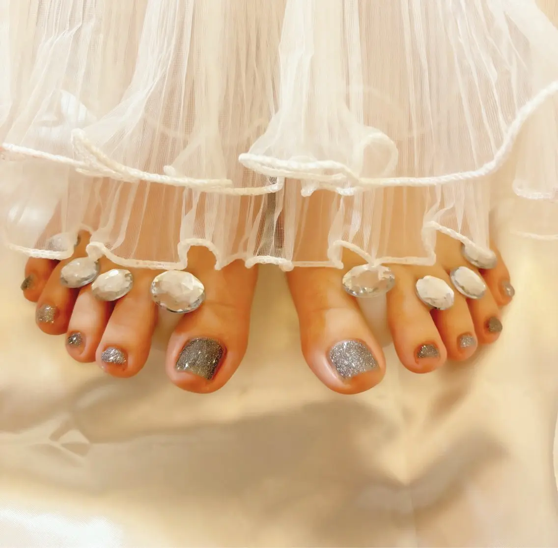 ネイル フットネイル キラキラネイル フットネイル Nail Salon macherieのネイルデザイン