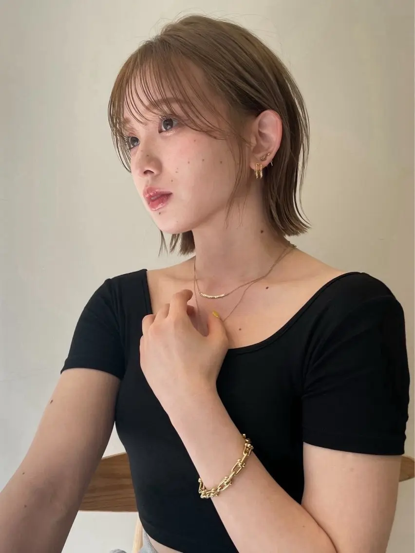セミロング カラー ヘアアレンジ ヘアカラー 🫧透明感カラー/ Wカラー🫧namiのヘアスタイル