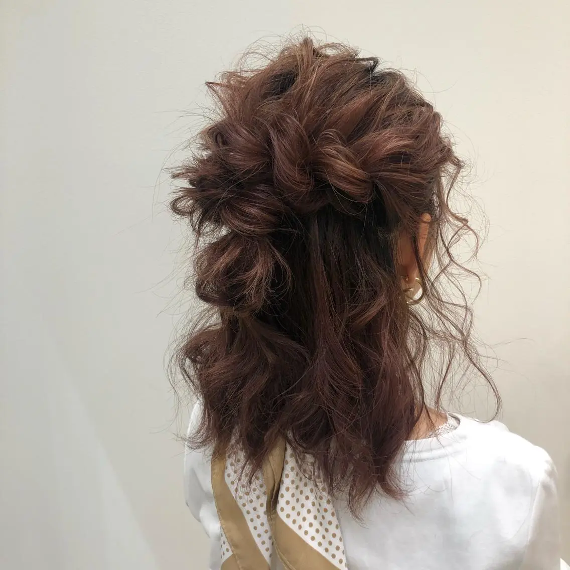 ミディアム ヘアアレンジ ハーフアップ 【韓国風くびれヘア】 joule小木曽輝のヘアスタイル