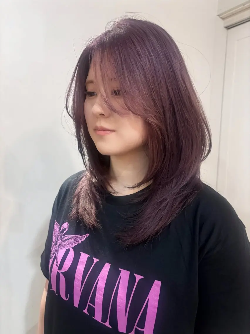 セミロング ヘアカラー トリートメント レイヤー/ダブル カラー🌕YUKIのヘアスタイル