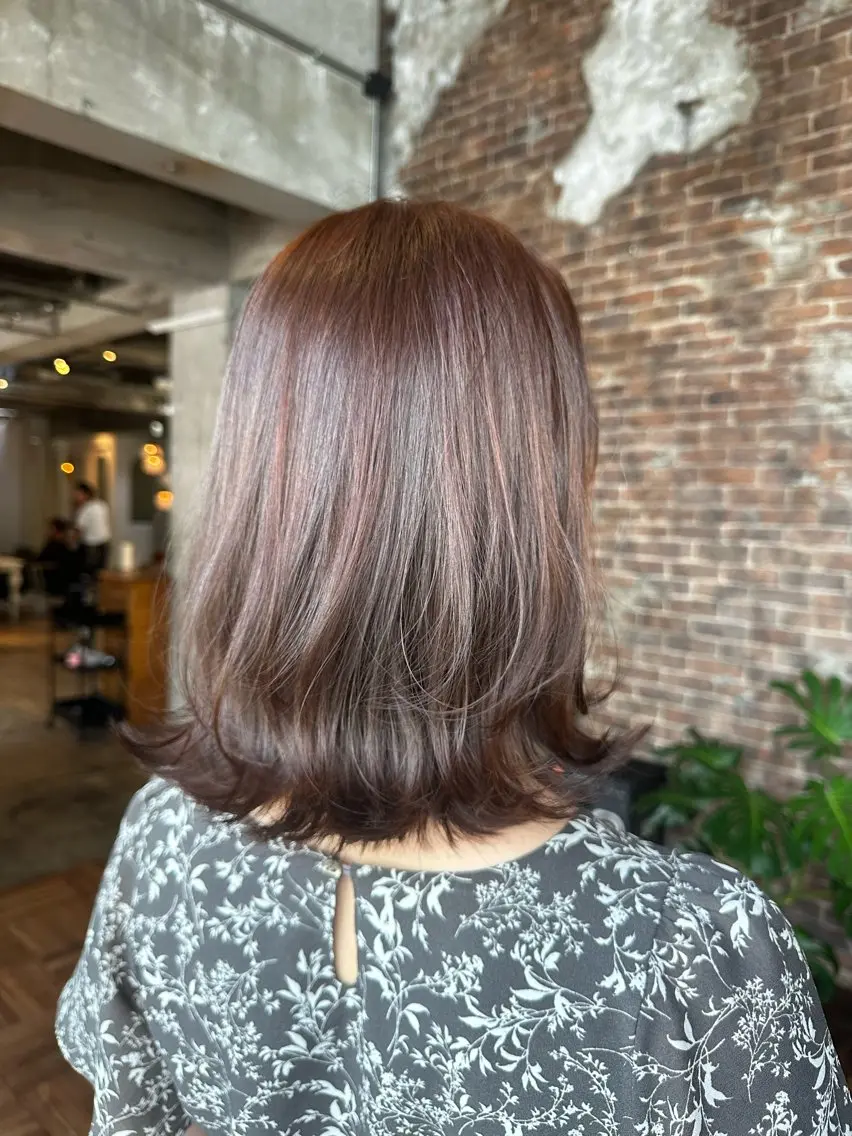 ミディアム カラー カット ヘアカラー トリートメント 韓国レイヤー✨ yasuko銀座のヘアスタイル