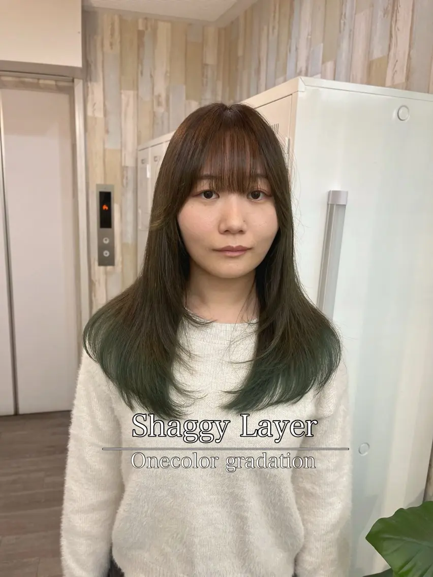 ミディアム カラー パーマ ヘアアレンジ ブリーチ 透明感カラー ブリーチなしカラー 顔周りカット 韓国風ヘア カット ヘアカラー トリートメント ヘッドスパ ヘアセット 二ヶ月綺麗なデザイン カット/星野六三四のヘアスタイル