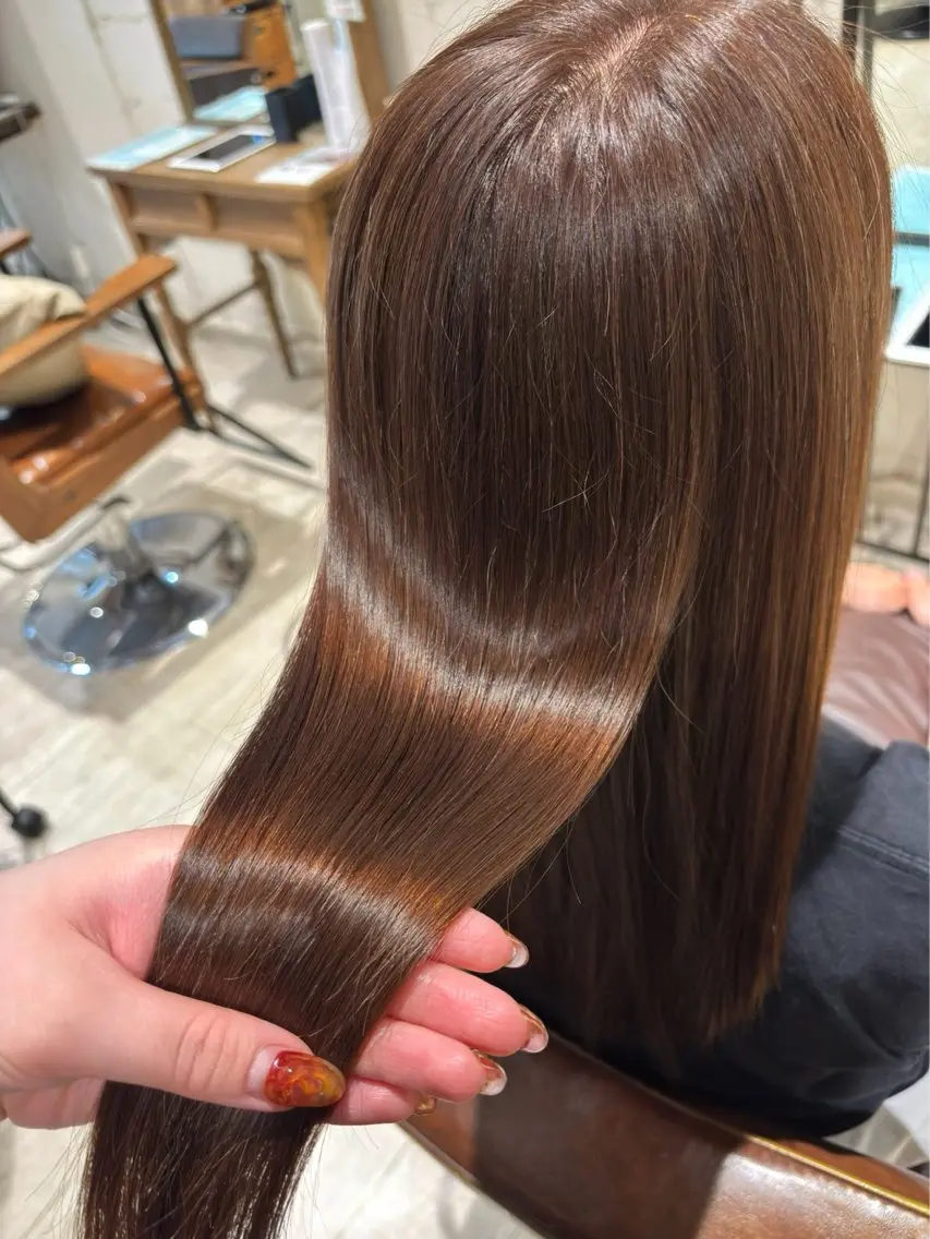 ロング 縮毛矯正 おがわ らいむ🕊️のヘアスタイル