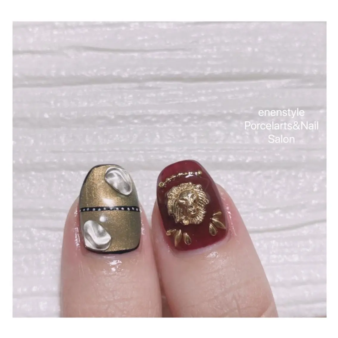 ミディアム ネイル ハンドネイル 🐾enen style 🐾のネイルデザイン