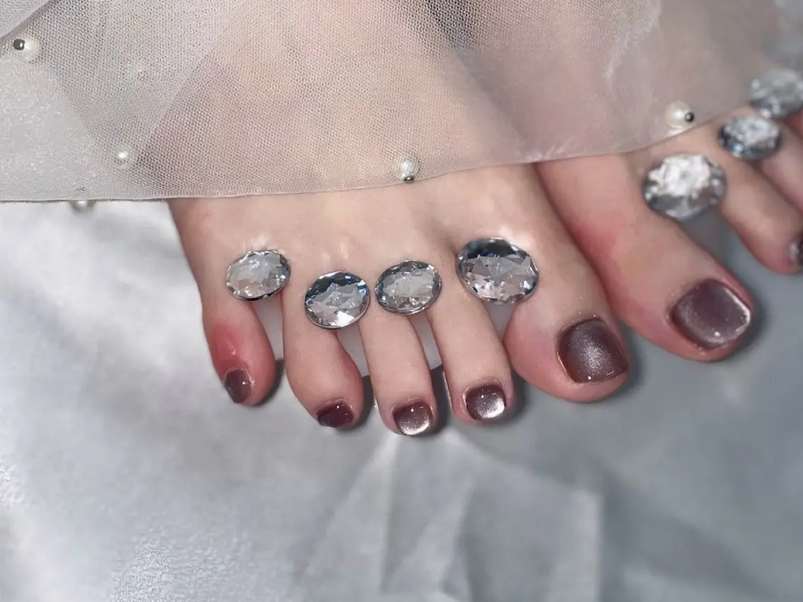 ネイル マグネットネイル フットネイル Nail salon Noirのネイルデザイン