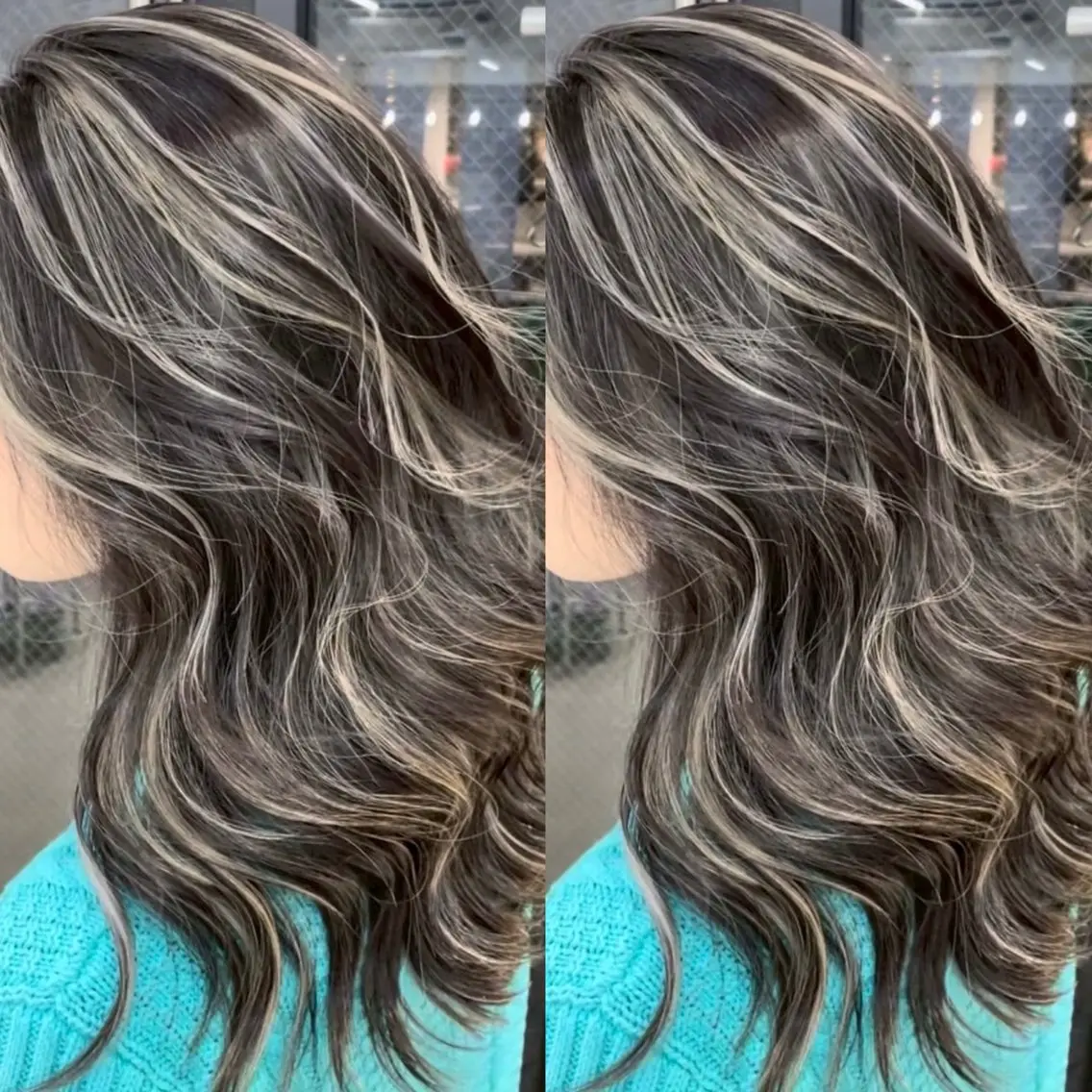 ロング カラー ベージュカラー ブリーチ ケアブリーチ デザインカラー グレージュ ヘアカラー 表参道/ハイライト バレイヤージュのヘアスタイル