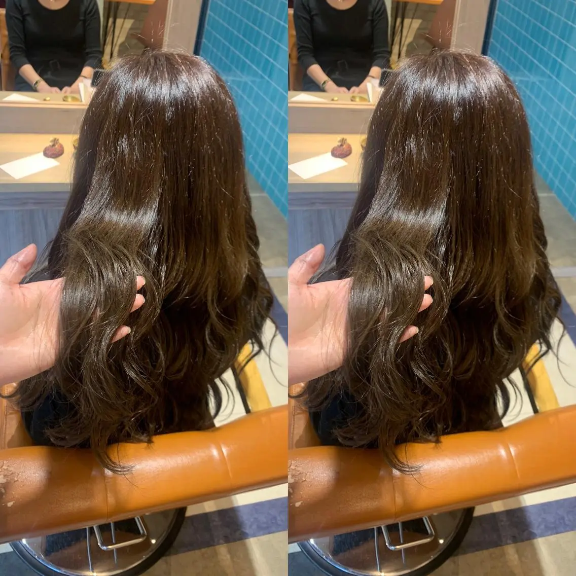 セミロング カラー ブラウンカラー オリーブブラウン 韓国🇰🇷 ✂︎hair 内田愛のヘアスタイル