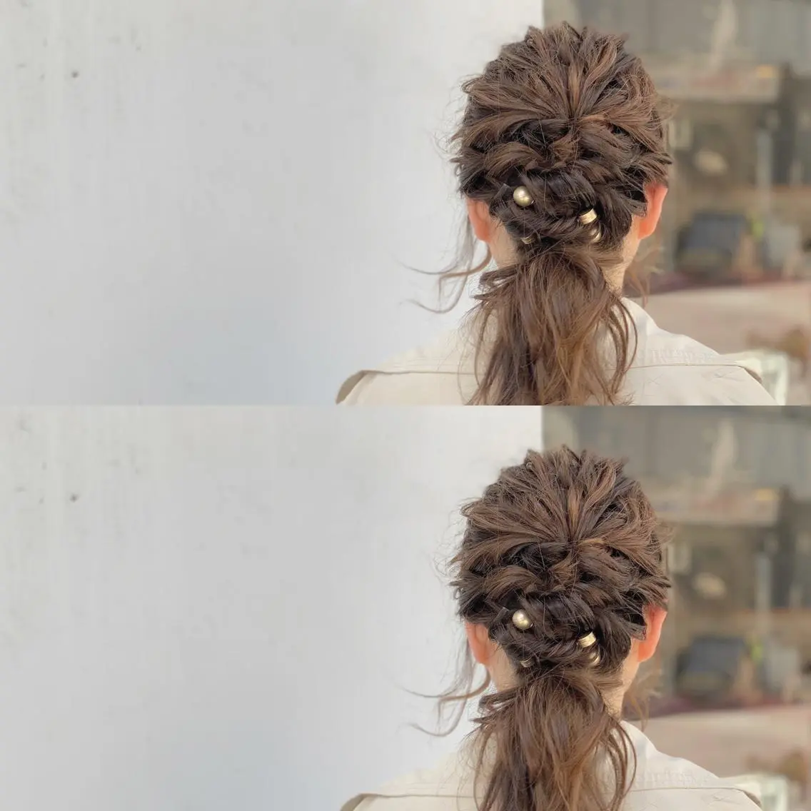 ミディアム ヘアアレンジ 中門 玲那のヘアスタイル