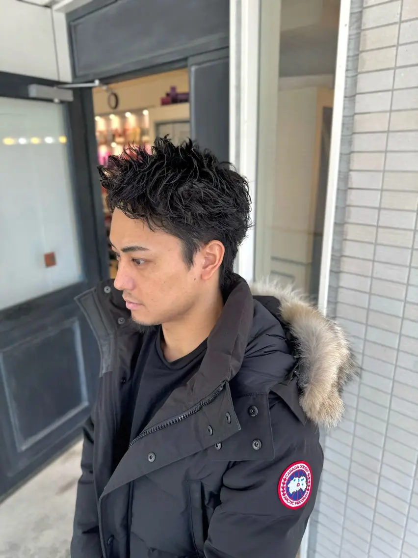 ショート パーマ メンズ フェザーパーマ メンズパーマ スパイキーショート ショートヘア ショート/ボブ アンドウ☺︎のヘアスタイル