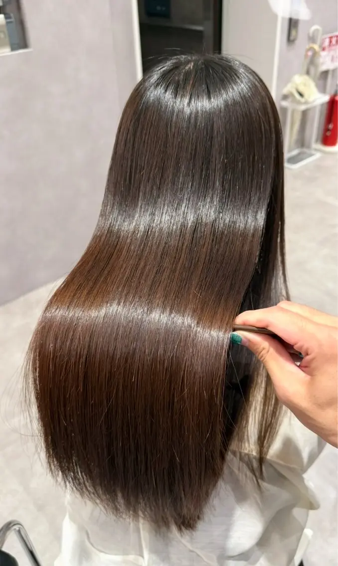 満足度.人気No.1🫶ケア縮毛矯正+カット✂️(髪質改善縮毛矯正で)うるっと艶の出る自然で綺麗な髪に❕の写真