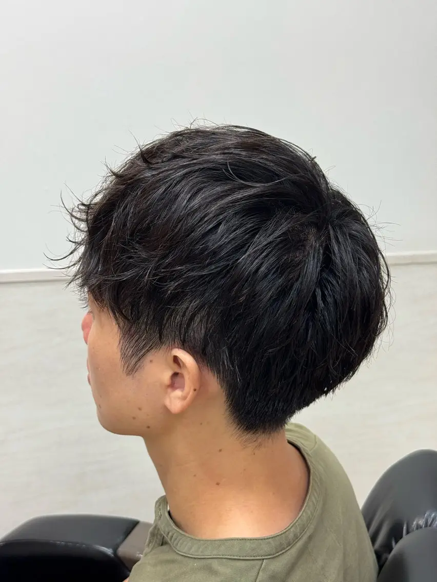 ミディアム パーマ メンズ ミディアムパーマ マッシュ メンズパーマ ツーブロック 刈り上げ 💈Hisa ／ 理容師💈のヘアスタイル
