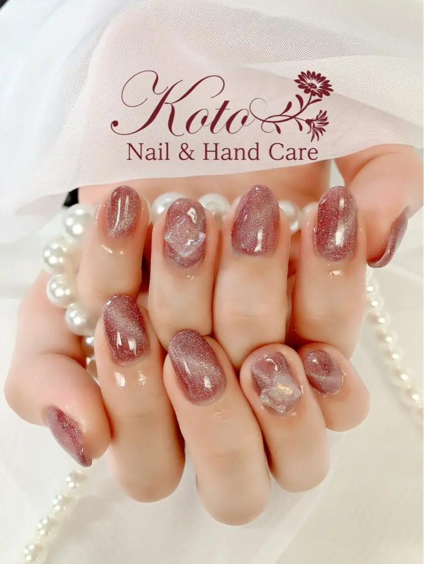 ネイル 長さ出し ジェルネイル マグネットネイル 持ち込み ニュアンスネイル ハンドネイル Nail Salon KOTOのネイルデザイン