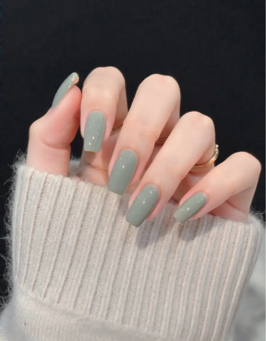 ネイル グリーン シンプルネイル ハンドネイル 大森Maylie Nailのネイルデザイン