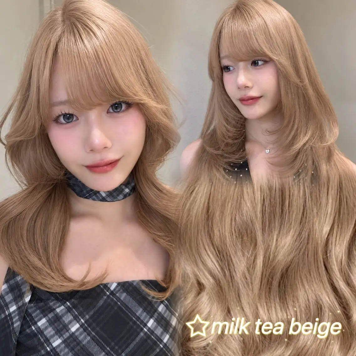 ロング ヘアカラー ミルクティーベージュ /髪質改善hanaのヘアスタイル