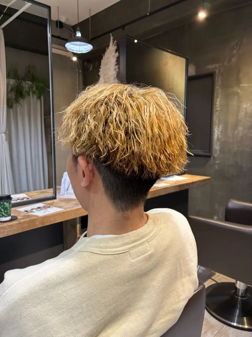 パーマ メンズ カット パーマ 阿部 翔一郎/暖色系カラーのヘアスタイル