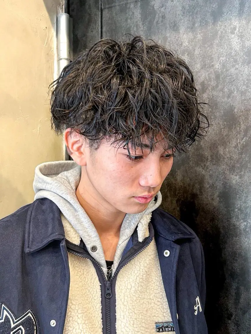 パーマ ボブ&寒色🎐ᩚ 短髪 COCOROのヘアスタイル