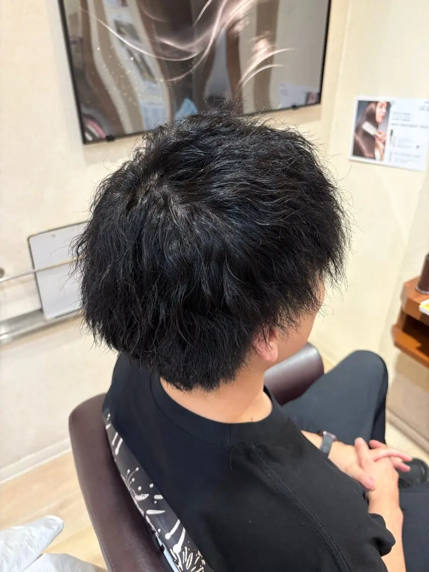 パーマ メンズ カット パーマ あそう りゅうやのヘアスタイル