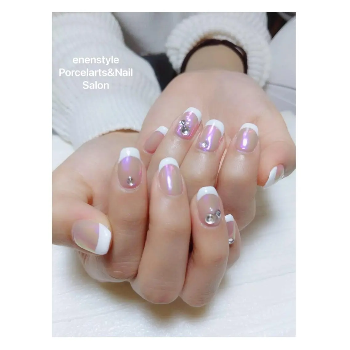 ミディアム ネイル ハンドネイル 🐾enen style 🐾のネイルデザイン