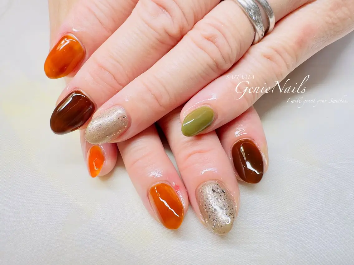 メンズ ネイル ハロウィン アートネイル フットネイル ハロウィン メンズネイル Genie Nailsのネイルデザイン