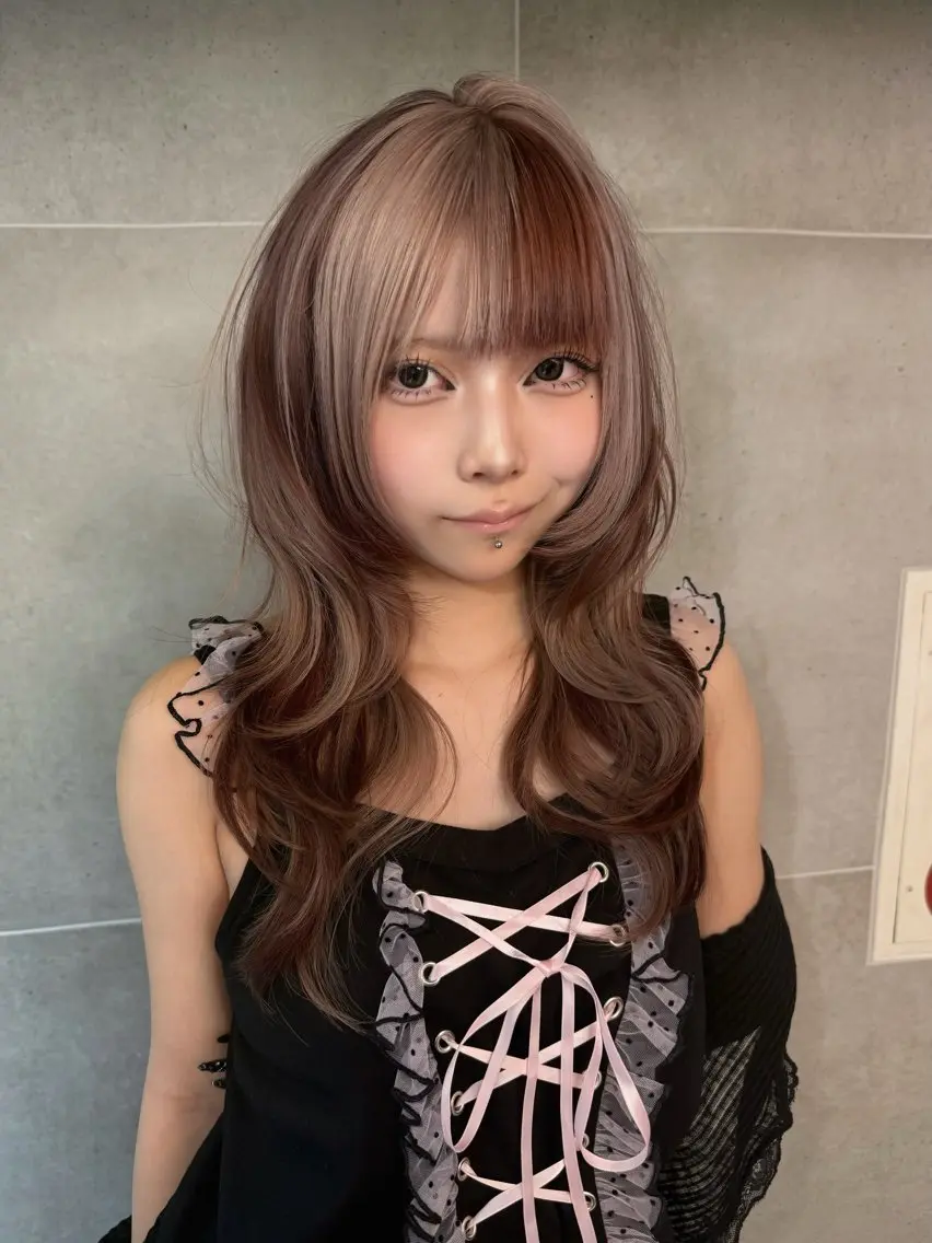ロング カラー カット ヘアカラー トリートメント ヘッドスパ ヘアセット HARUNA/原宿/ デザイン/カットのヘアスタイル