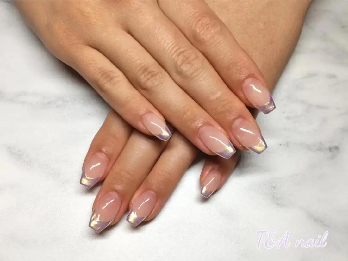 ネイル ミディアム 長さ出し フレンチネイル ジェルネイル ニュアンスネイル スカルプネイル T&A nailのネイルデザイン