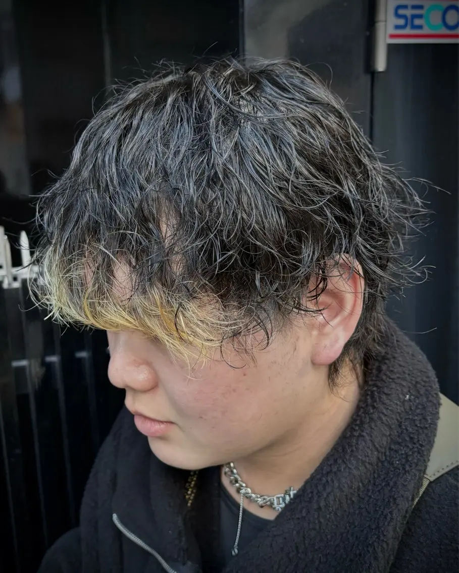 カラー パーマ メンズ 会社で浮かない ビジネスヘア/心斎橋のヘアスタイル