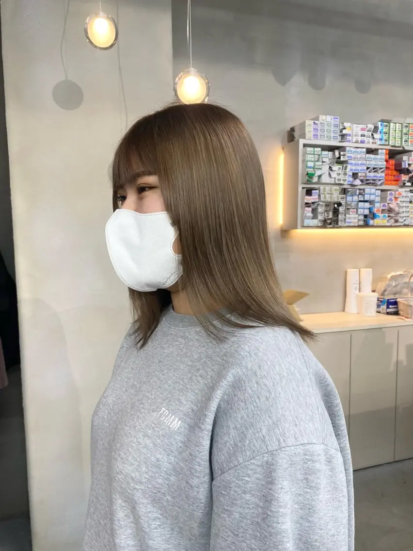 ミディアム カラー ヘアカラー 前橋 姫奈のヘアスタイル