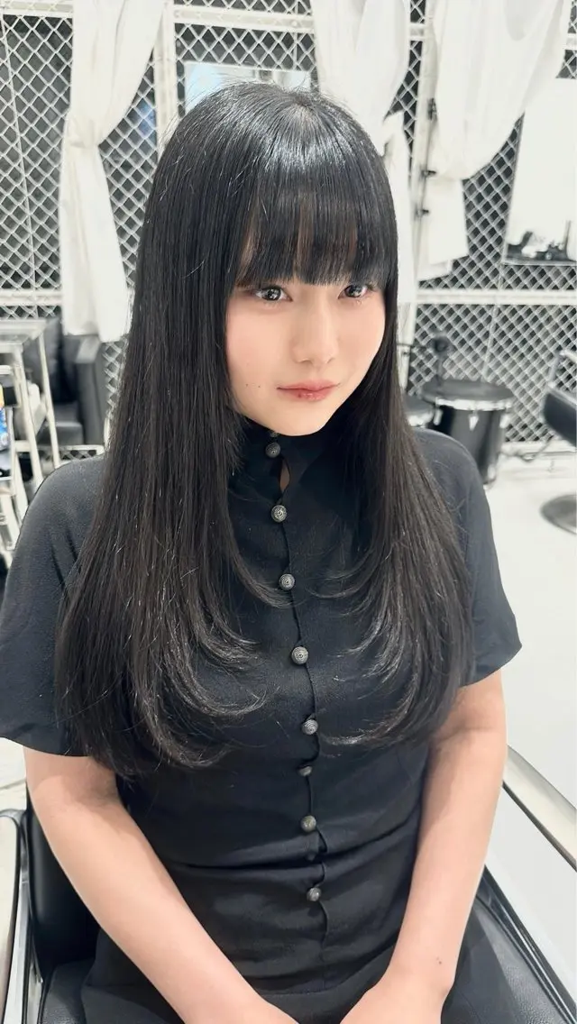 ロング カラー カット ヘアカラー トリートメント ヘアセット 🎀ミカ/レイヤー/ 韓国ヘア/原宿🎀のヘアスタイル
