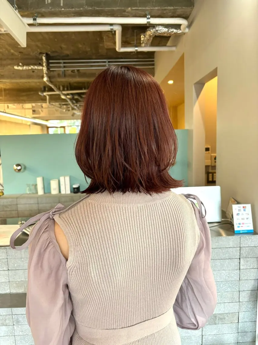 ミディアム 髪質改善×美髪矯正 艶髪カラー 阪口のヘアスタイル