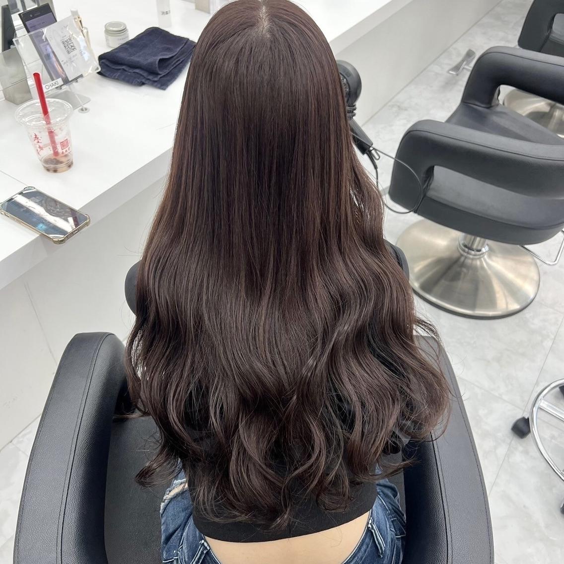 カラー 中×韓mix🥀秋色 ワンホンヘア🤍のヘアスタイル