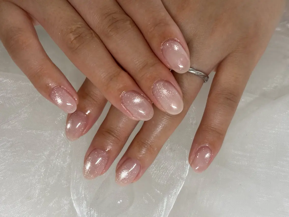 [自爪オフあり］うるちゅるんビー玉マグネット💅丁寧なケア付き♪パーツは別料金となります。の写真