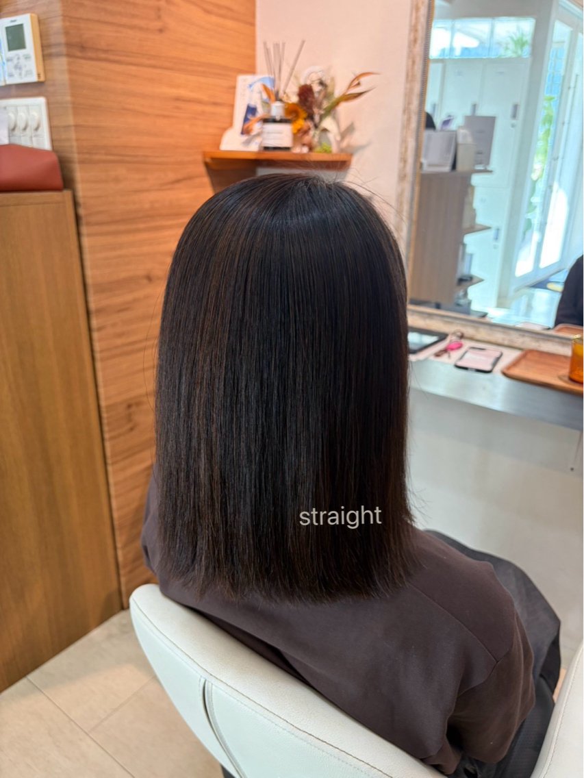 ミディアム 縮毛矯正 hair bonitaのヘアスタイル