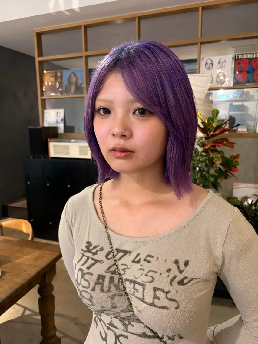 ミディアム ヘアカラー アワタケ リンのヘアスタイル