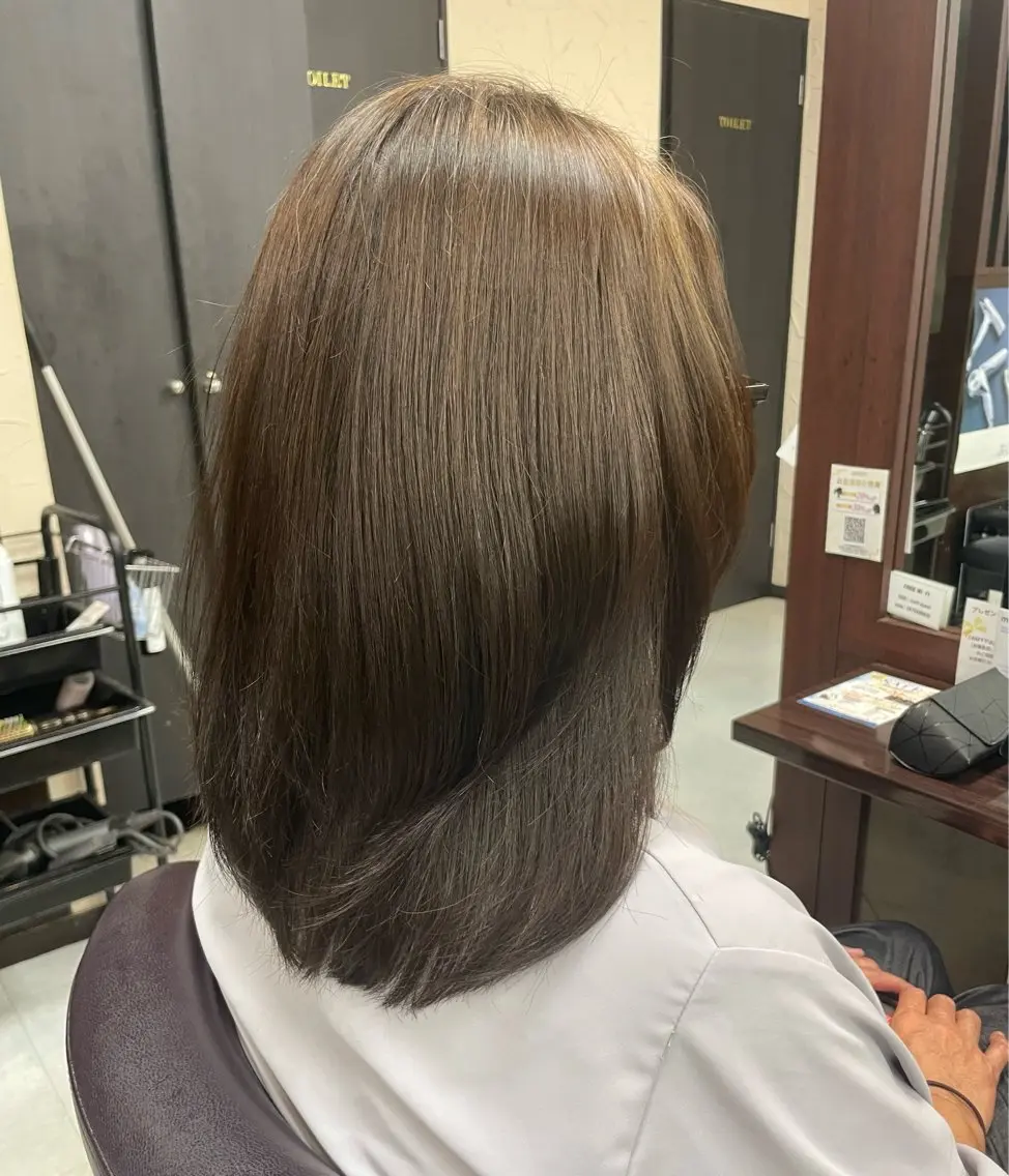 ミディアム 顔周りカット レイヤーカット 樋口 雄也のヘアスタイル