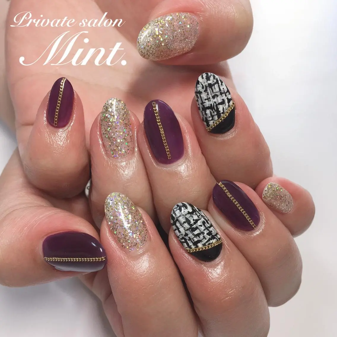 ミディアム ネイル ジェルネイル ハンドネイル Mint. nailのネイルデザイン