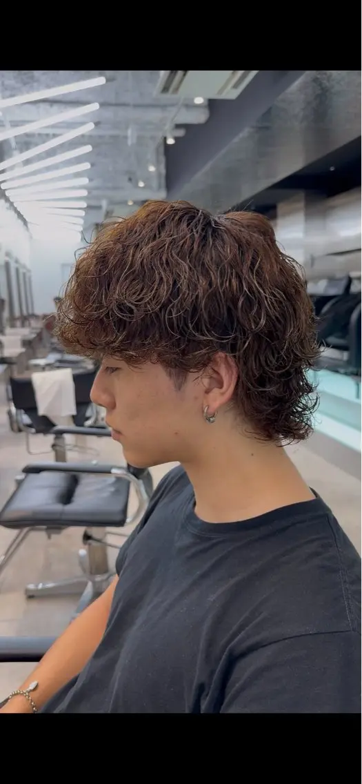 カラー パーマ メンズ カット ヘアカラー パーマ fifth park 六反穂 龍介のヘアスタイル