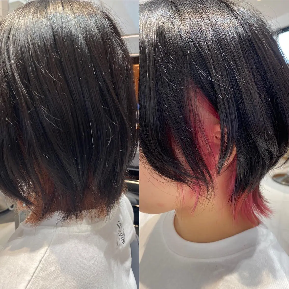 ショート カラー ピンクカラー ウルフカット 谷合 貴志のヘアスタイル
