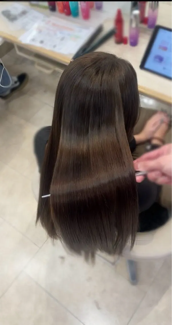 ロング シャドウパーマ／骨格 矯正カット　トモキのヘアスタイル