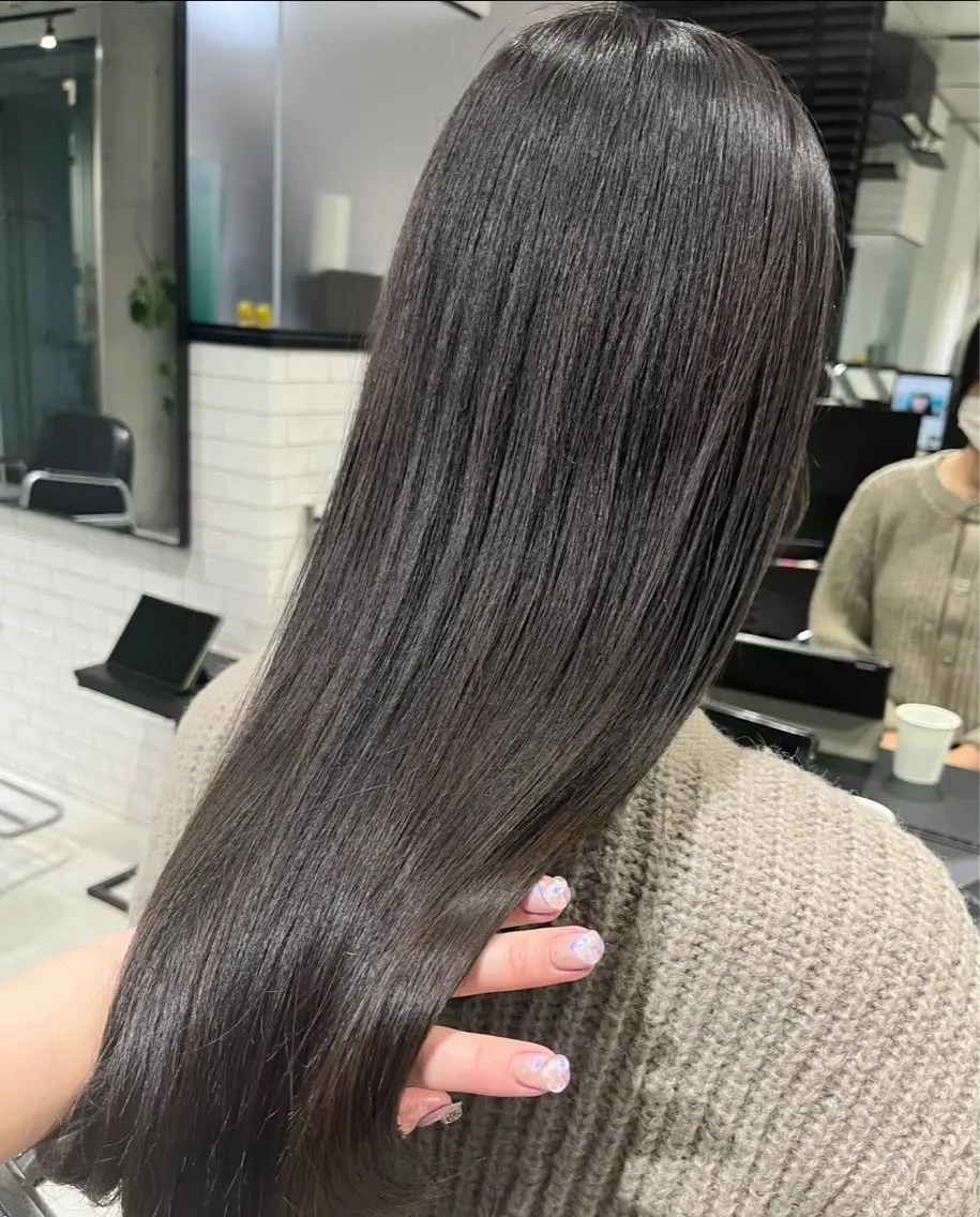 セミロング カラー パーマ ヘアアレンジ カット ヘアカラー トリートメント 透明感/オリーブ/ グレージュ/YUKAのヘアスタイル