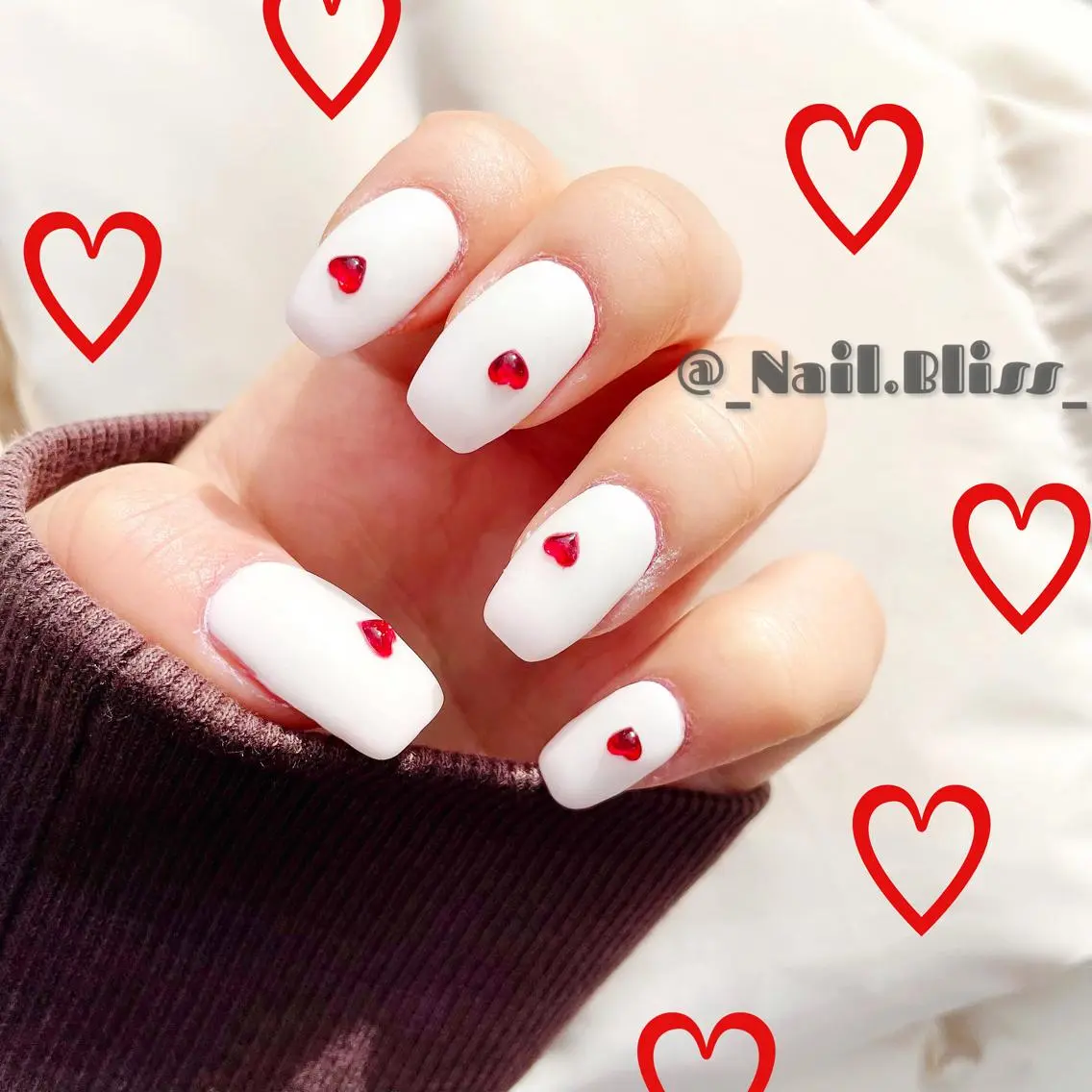 ネイル マットネイル ぷっくりネイル ハンドネイル NAIL BLISSのネイルデザイン