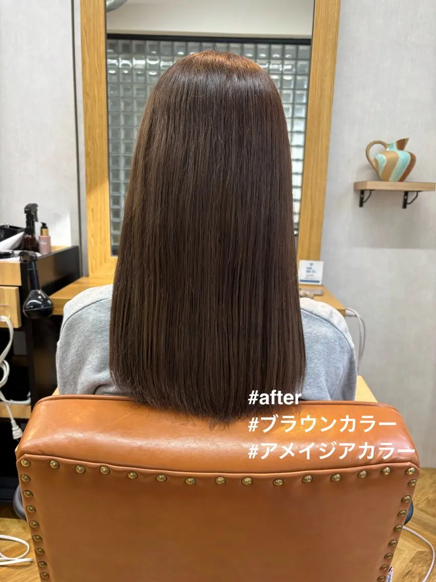 セミロング カラー 透明感カラー トリートメント カット ヘアカラー トリートメント ボブ/ミディアム 親しみやすさ/さくらのヘアスタイル