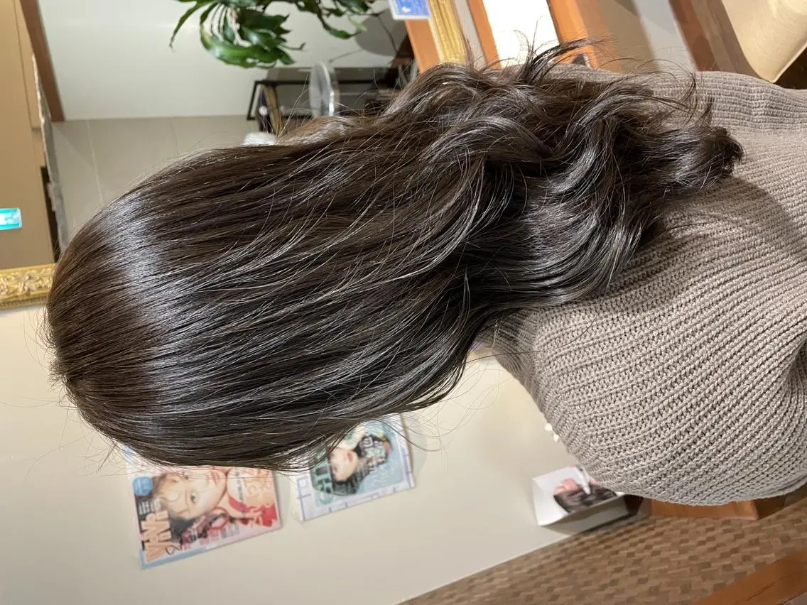 ロング カラー ブリーチ グレージュ ブリーチなしカラー カット ヘアカラー トリートメント ハイトーン得意😍 Lumiereのヘアスタイル