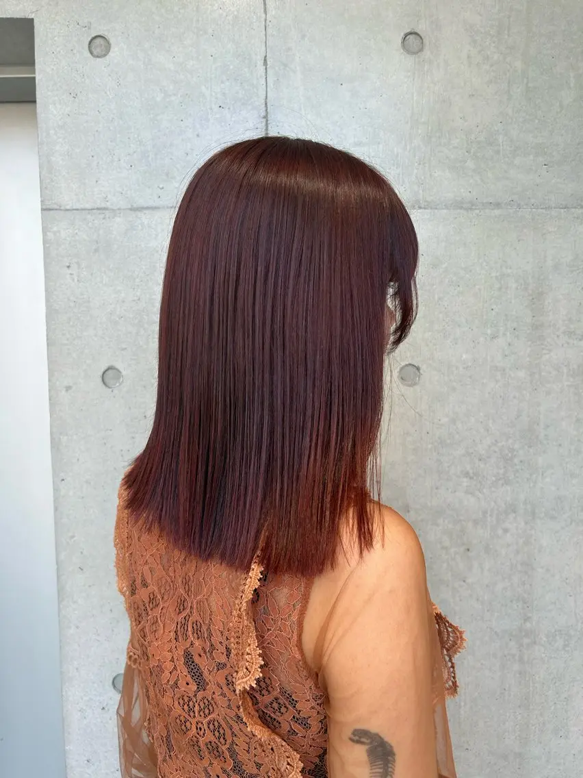 ミディアム カラー ヘアアレンジ カット ヘアカラー トリートメント ボブ艶モテカラー🫧 カリンのヘアスタイル